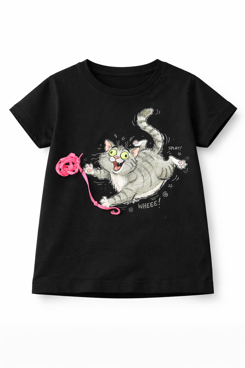 Cats in threads T-shirt (DTF print + laces)