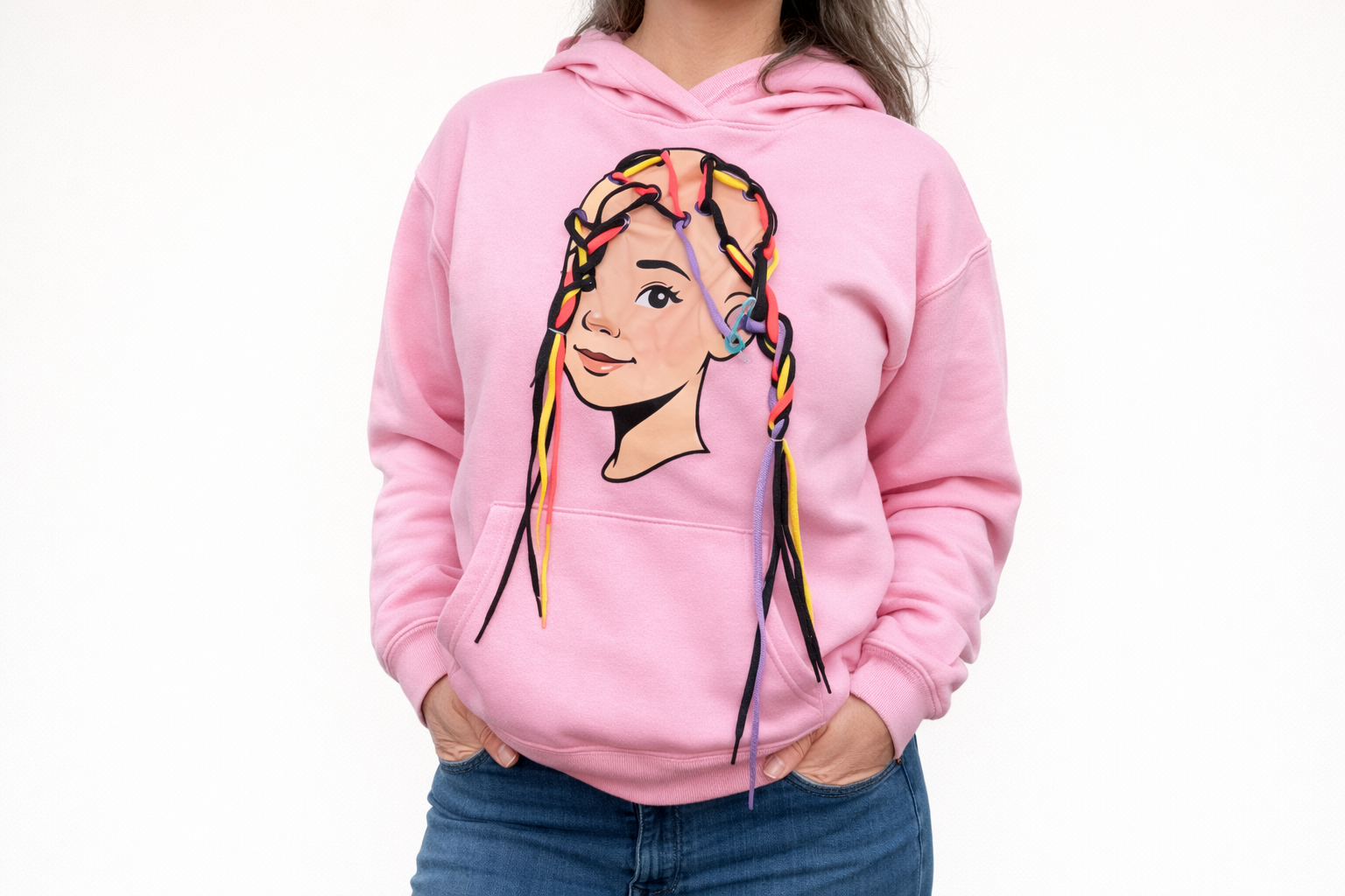 Hairstyles Hoody (DTF print and laces)